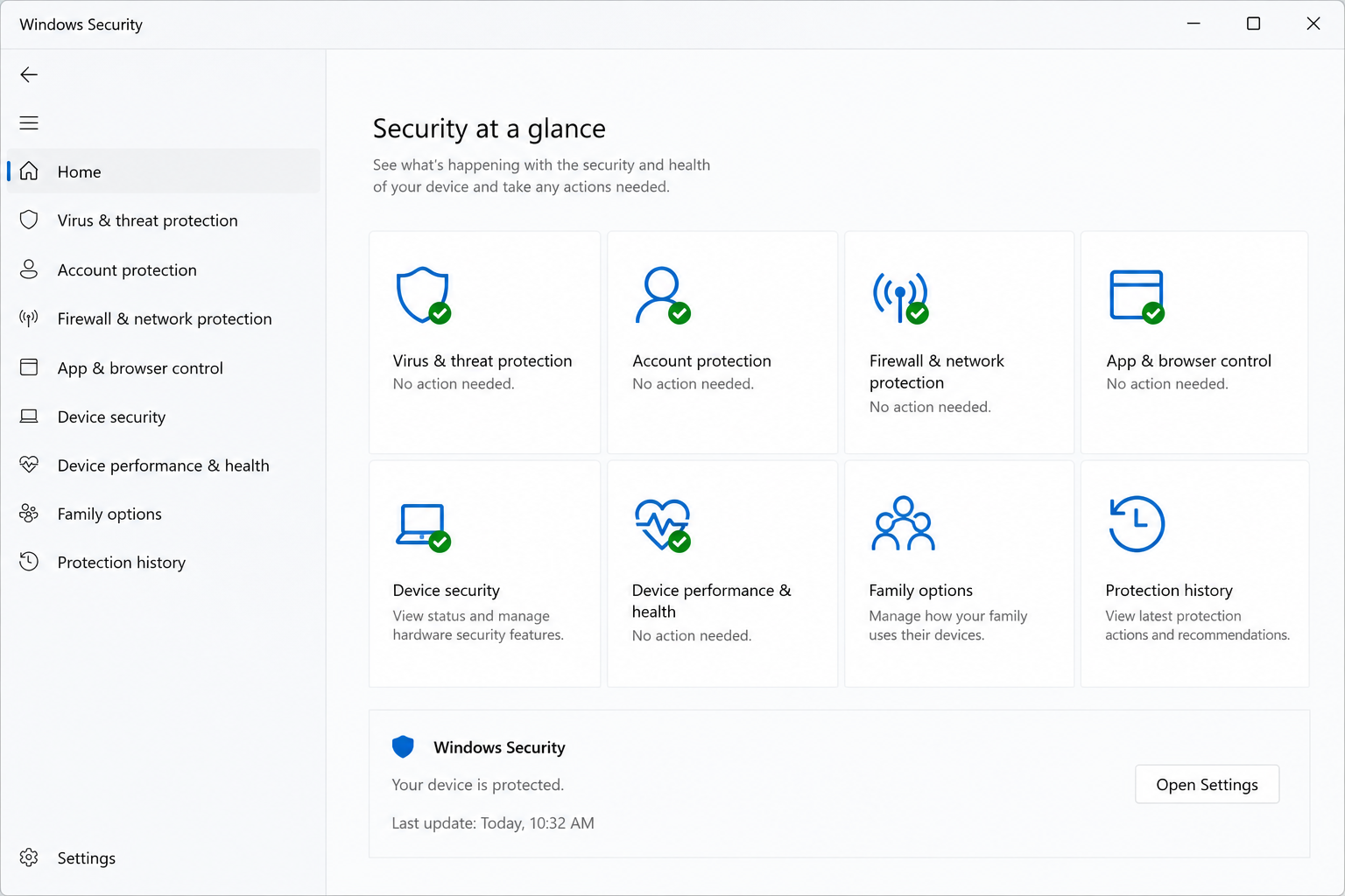 Antivirus dashboard educational screen